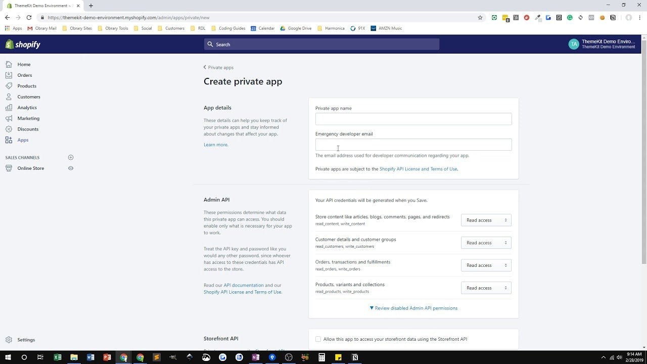 Creating a private app for Theme Kit-JadePuma