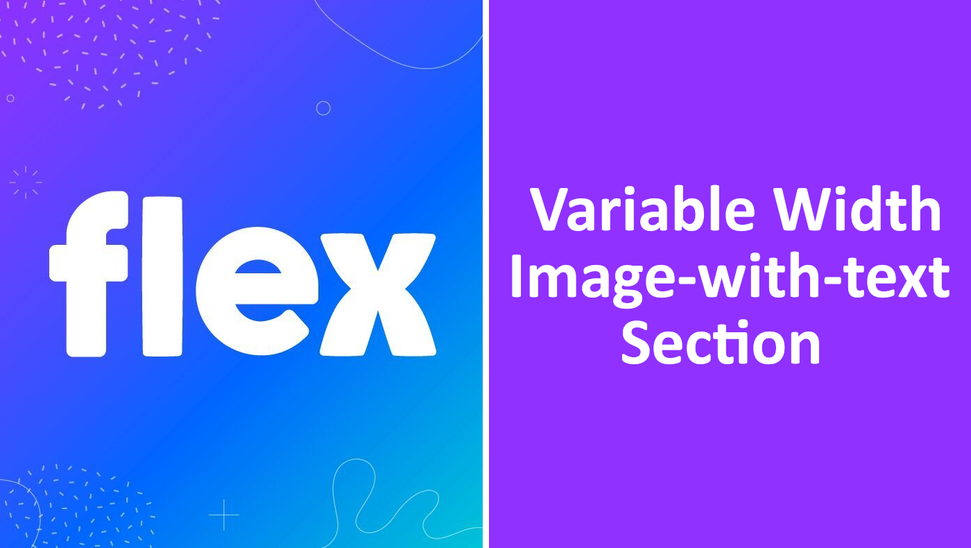 Adjustable Width Image with Text Overlay Section in the Flex Theme